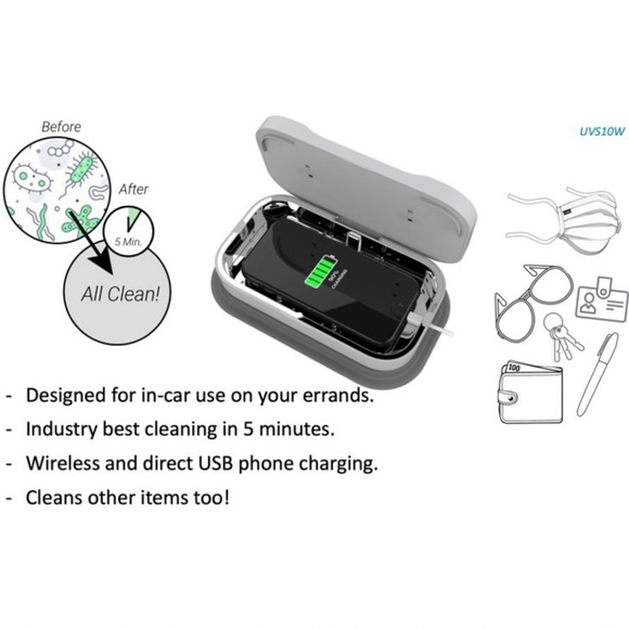 Dual Electronics UV Phone Sanitizer for Car& Home UseWireless Phone Charging Pad - Picture 4 of 7